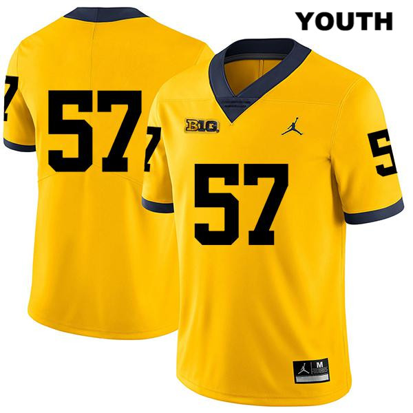 Youth NCAA Michigan Wolverines Joey George #57 No Name Yellow Jordan Brand Authentic Stitched Legend Football College Jersey SP25F41JH